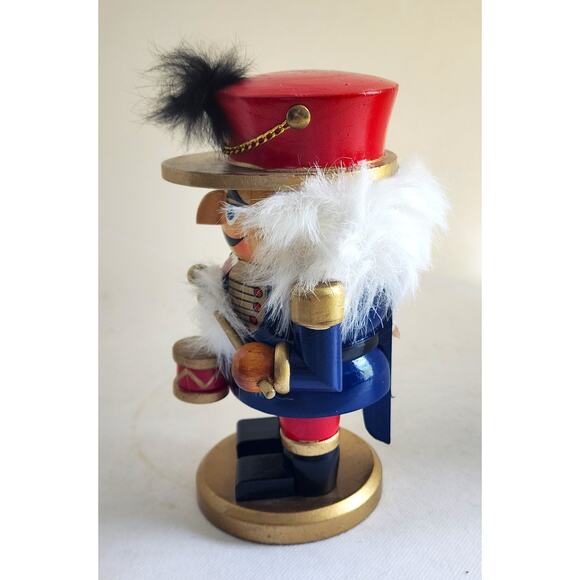NUTCRACKER-Wooden-Drummer-English Style-Drum & Hat-Christmas-7 in tall - Picture 12 of 14